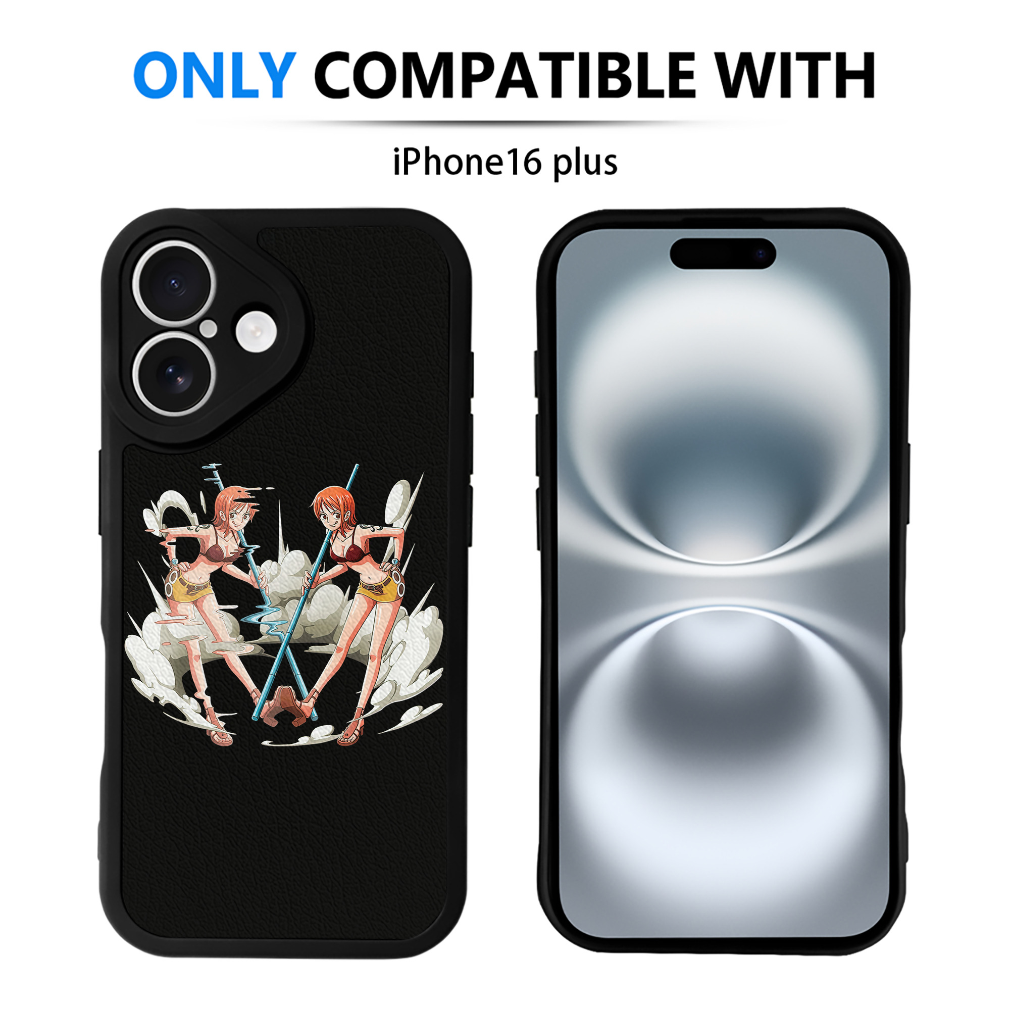 （画像用） ワンピース ナミ ONE PIECE Nami 【iPhone 16シリーズ対応】シリコンスマホケース（レザー調） 材質：シリコン